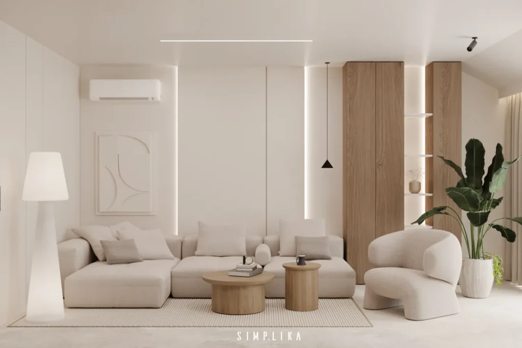 Apartament 90 m2 w Millanova Apartments na Powsinie, projekt wnętrza Simplika