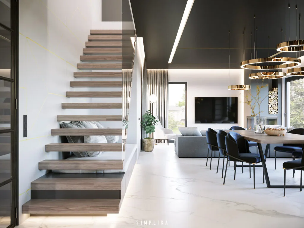 Projekt wnętrza: Dom w Józefosławiu, architekt wnętrz Piaseczno